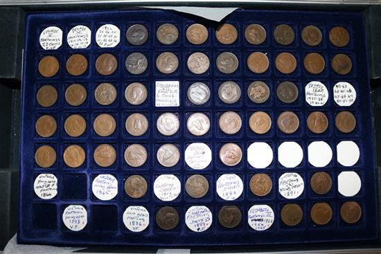 A case of UK coins -George III- Queen Elizabeth II (6 trays)
